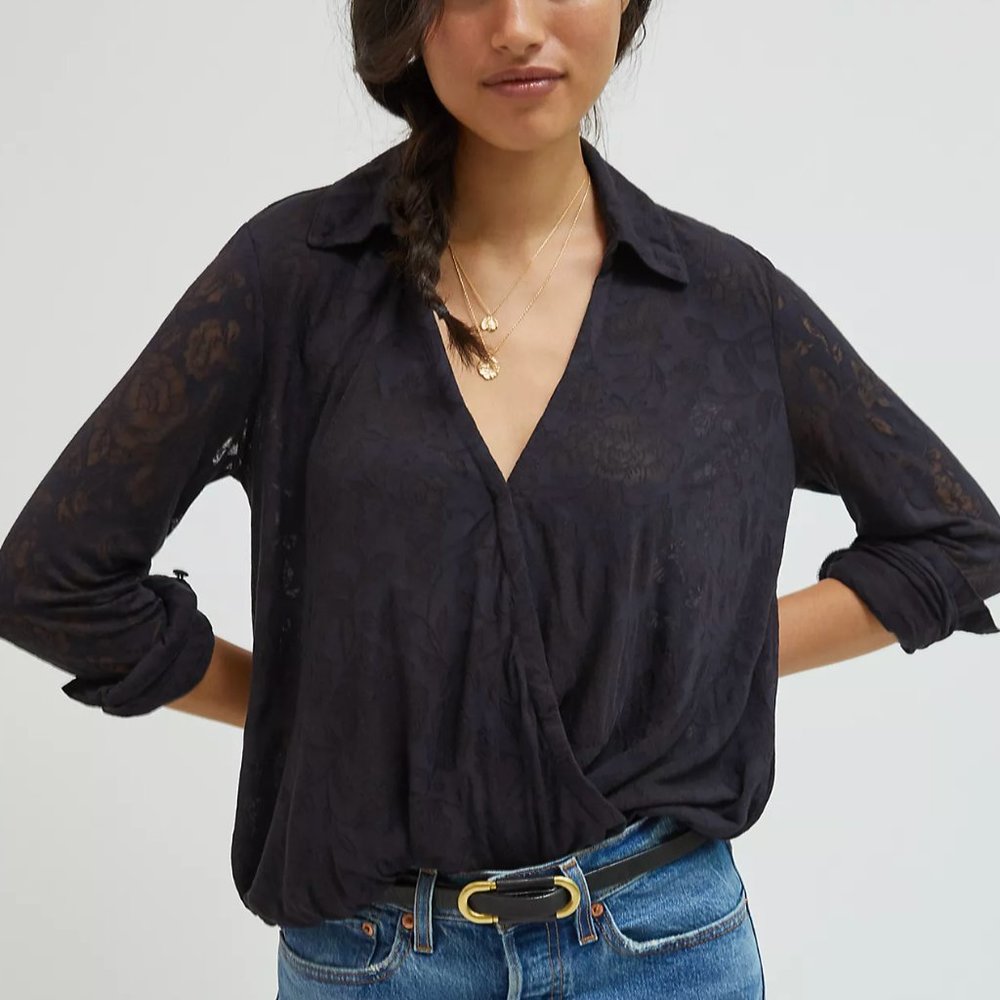 NWT Anthropologie Lydia Floral Burnout Top